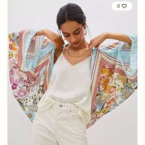 Anthropologie Multicolor Floral Kimino Scarf